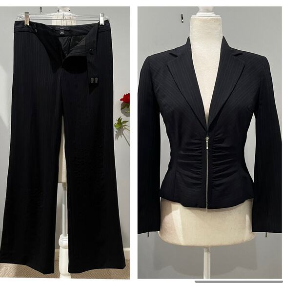 NEW Banana Republic Wool Pinstripe Structured Hourglass Martin Classic Pantsuit - Picture 1 of 16